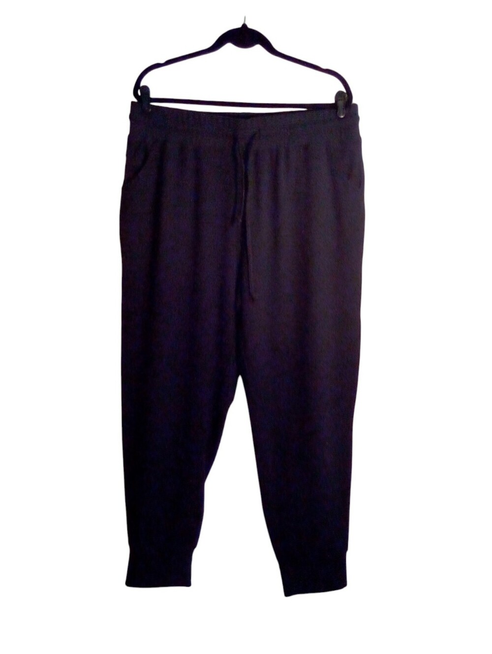 ebb & flow Athleisure Joggers Pull On Drawstring Waistband Front Pocket 1X Black